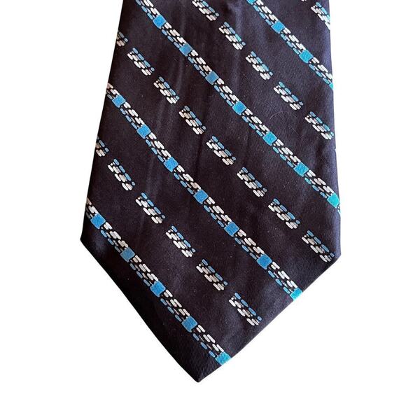 Givenchy Gentlemen Paris Men's Neck Tie. SILK. Brown/tan/blue striped. office - Picture 1 of 6